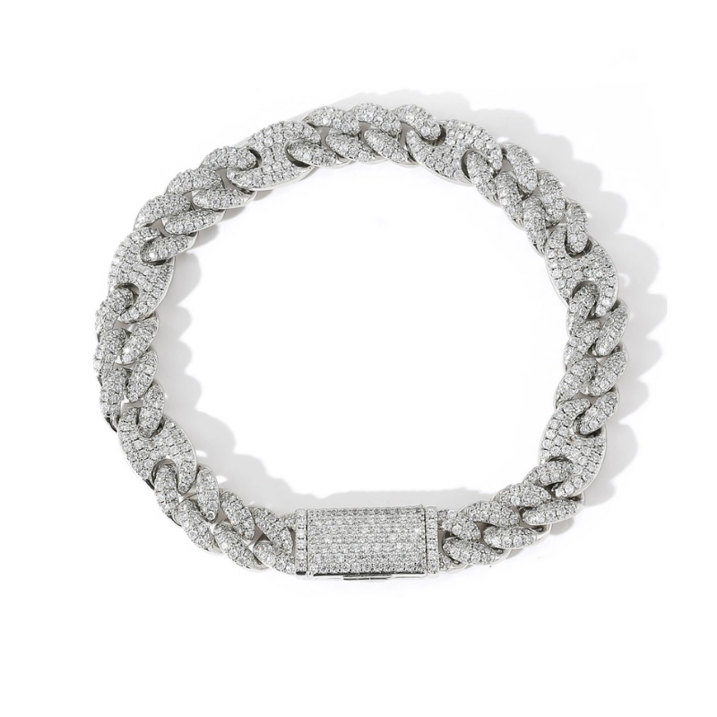 Silver cuban link bracelet - main image