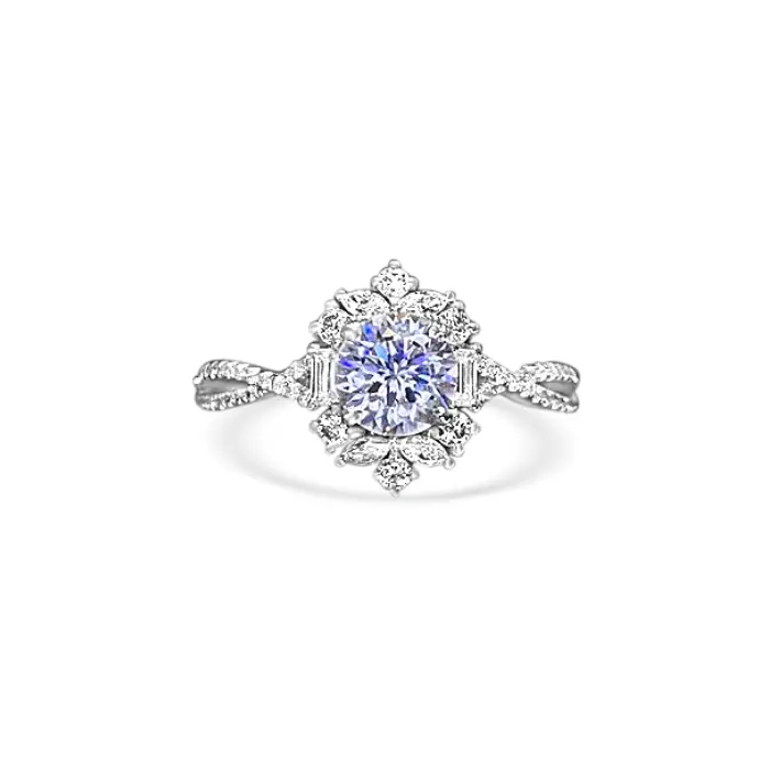 Royal 2 carat diamond ring in silver sterling 3