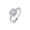 Shiny opal birthstone ring with cubic zirconia 1