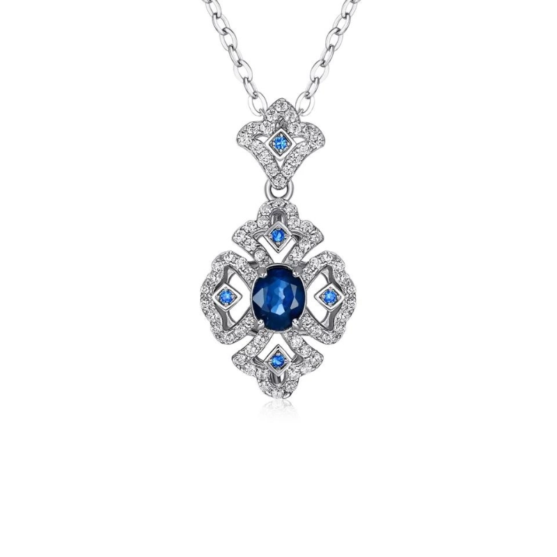 Sophisticated Sapphire Birthstone Pendant Necklace - main