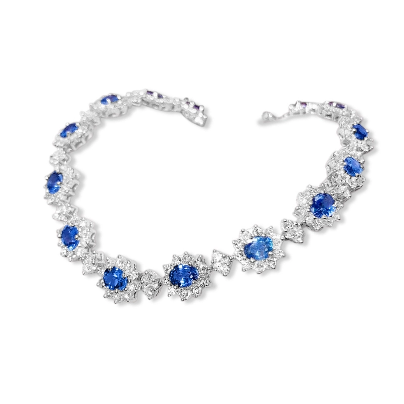 Elegant Bracelet with Sapphire Birthstone in Sterling Silver - main