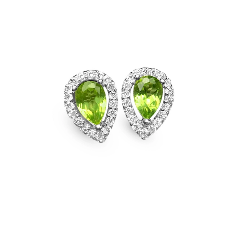 Elegant Drop Earrings with Peridot Birthstone - main image