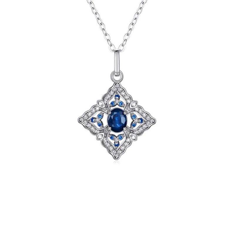Elegant Sapphire Birthstone Pendant Necklace - main