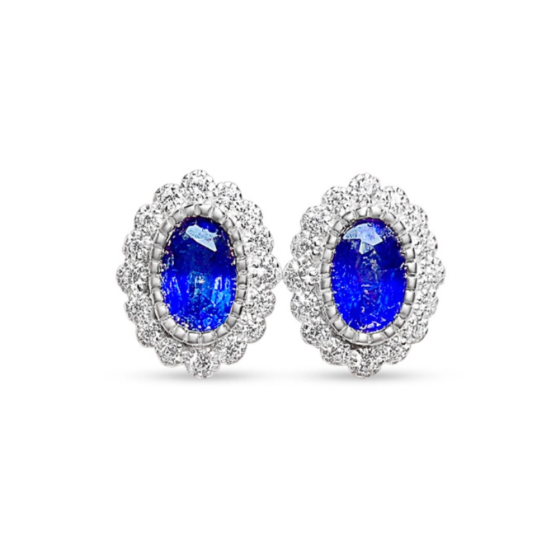 Elegant Stylish Natural Sapphire Birthstone Earrings - main image
