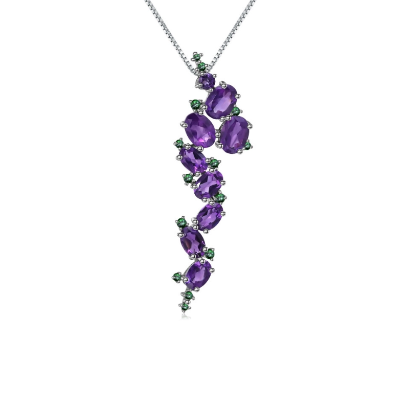 French Riviera touch pendant necklace with amethyst birthstone - main image