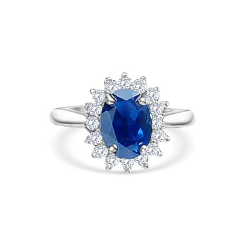 Natural, Elegant Blue Sapphire Birthstone Ring - main product image
