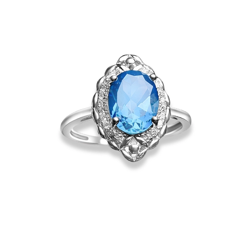 Statement Ring with Blue Topaz Birthstone from CALESSIA (2)