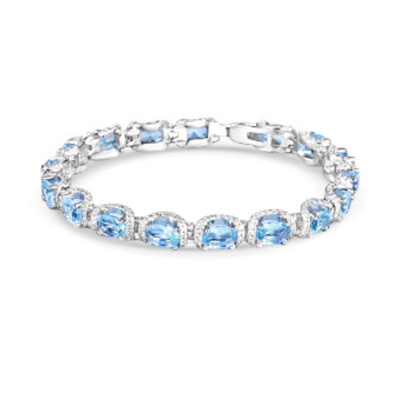 Statement elegant bracelet with aquamarine birthstone from CALESSIA