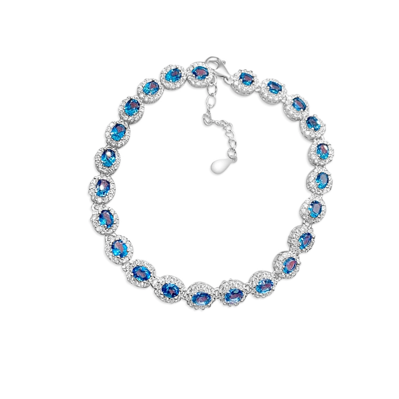 Statement, elegant bracelet with blue topaz birthstone from CALESSIA