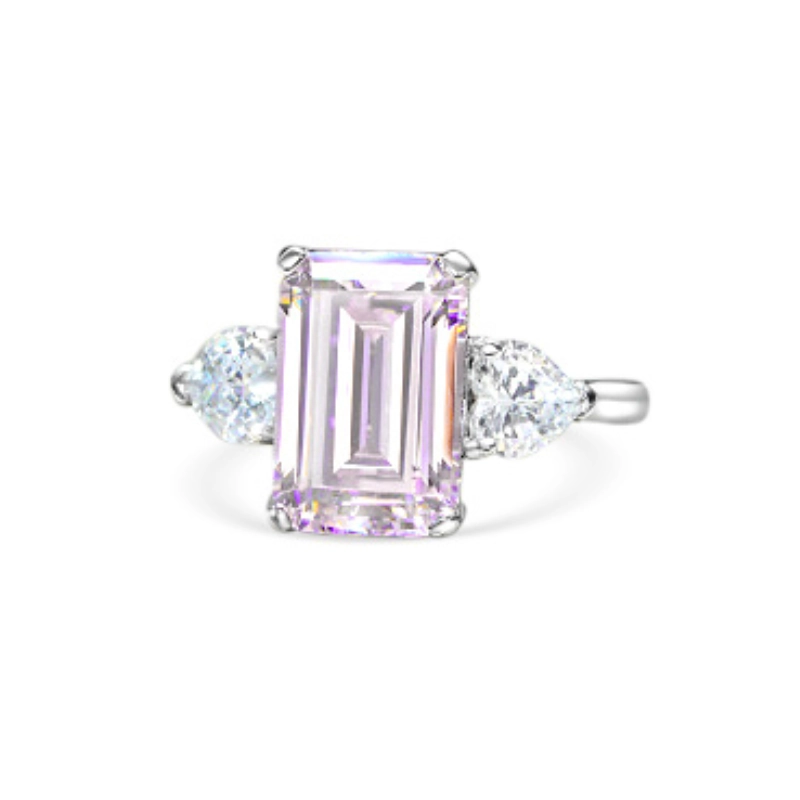 Statement pink aquamarine ring in silver - main image