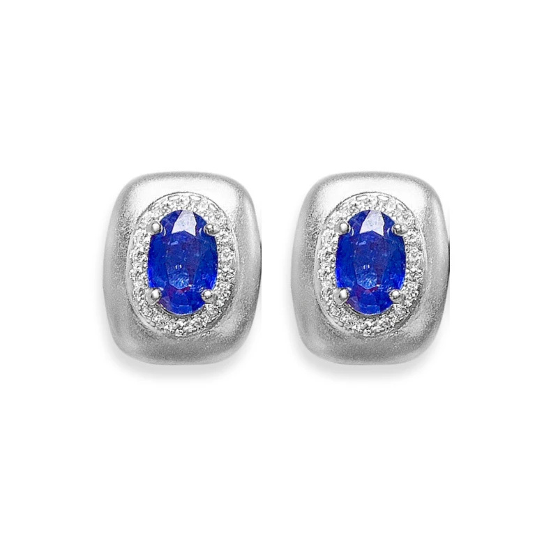 classy natural sapphire birthstone earrings - main image