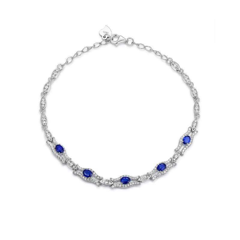 delicate natural sapphire birthstone bracelet - main image