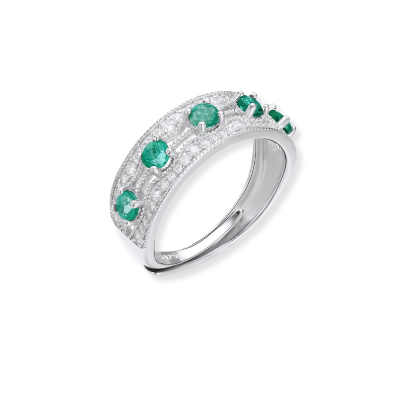 High-end Statement Ring with Birthstone Emerald Stones from CALESSIA 1