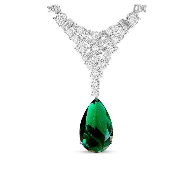 Very Elegant Necklace with Emerald Drop Birthstone from CALESSIA Jewelry (2)