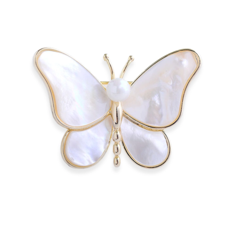 Butterfly Brooch with Natural Pearl and Mother-of-Pearl (1)