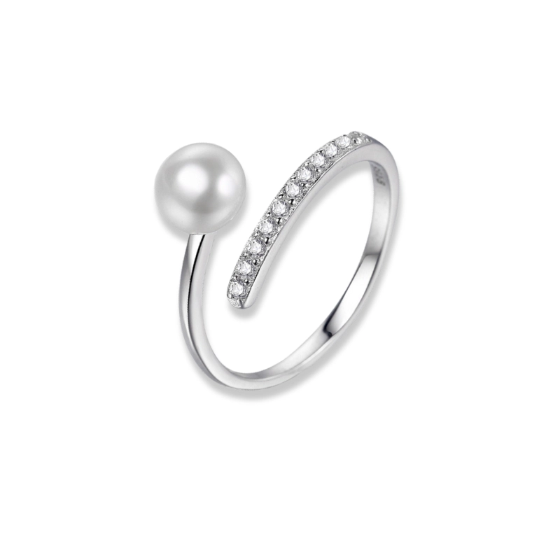 Solitary Pearl Silver Ring from CALESSIA (5)